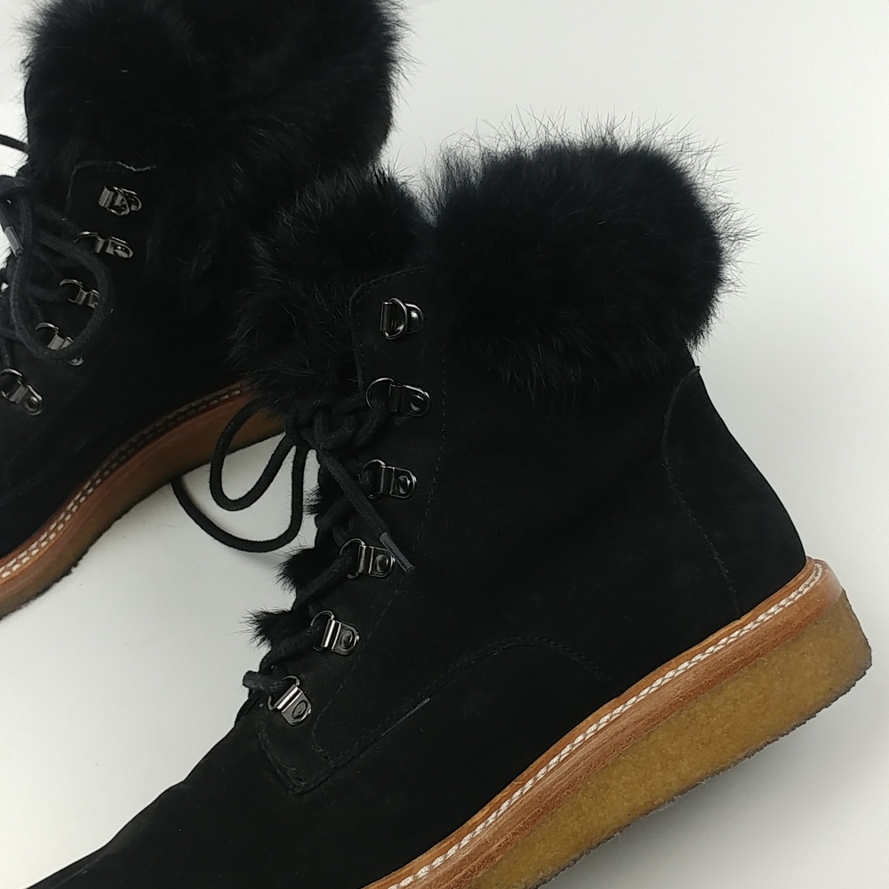 Botkier Black Suede Fur Winter Boots - Picture 2 of 9